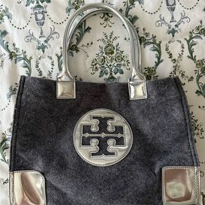 Tory Burch Gray and Silver Tote